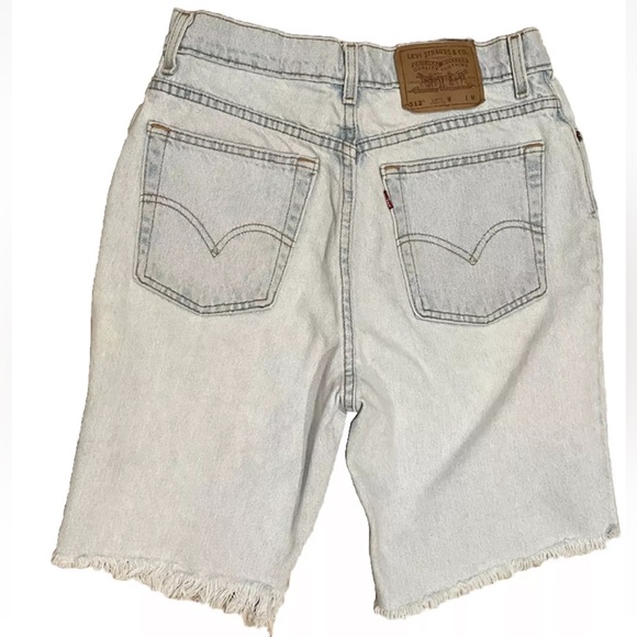 Vintage Mid 90s Levis 512 Denim Cut Off Shorts Size 13 Light Wash - Picture 2 of 10